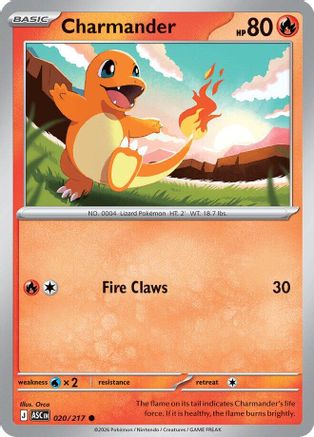 Charmander 020  - Reverse Holofoil ME Ascended Heroes - Common ME: Ascended Heroes