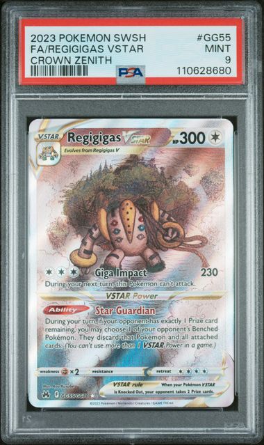 PSA 9 - 2023 POKEMON SWORD AND SHIELD CROWN ZENITH #GG55 FA/REGIGIGAS VSTAR CROWN ZENITH - Doe's Cards