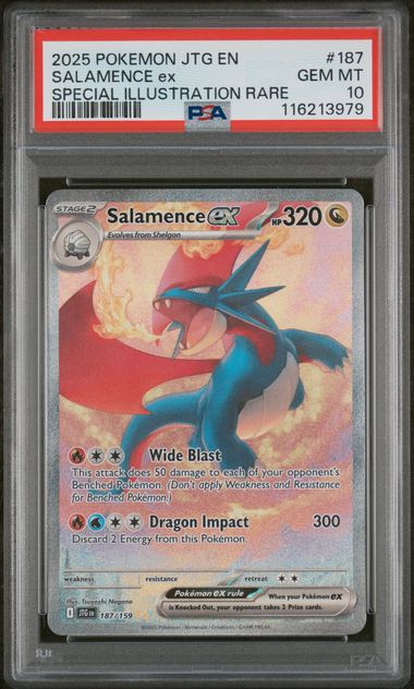 PSA 10 - 2025 POKEMON JTG EN-JOURNEY TOGETHER #187 SALAMENCE ex SPECIAL ILLUSTRATION RARE