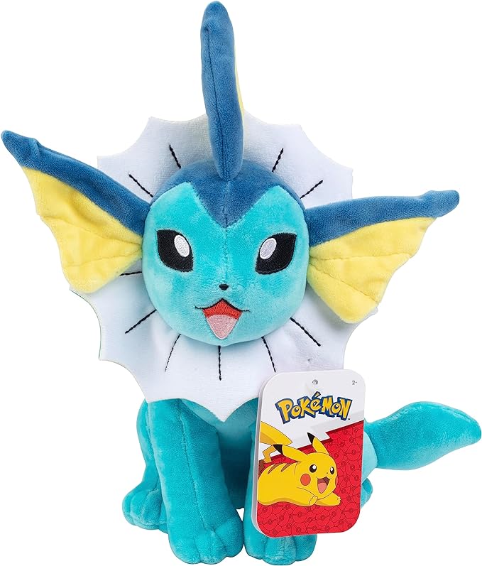 Jazwares 8" Pokemon Plush - Vaporeon - Doe's Cards