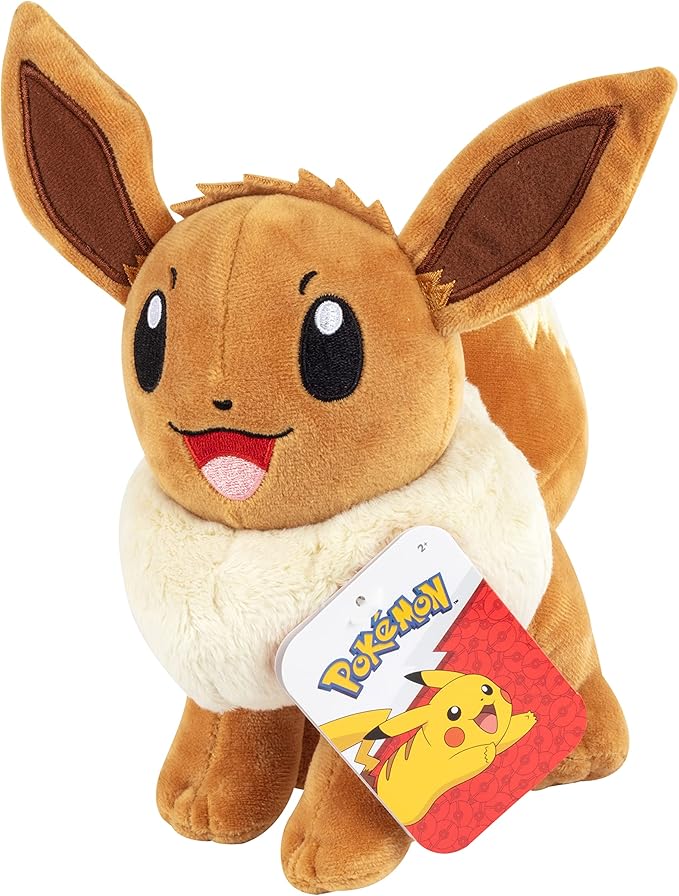 Jazwares 8" Pokemon Plush - Eevee - Doe's Cards