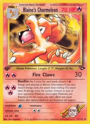 Blaine's Charmeleon (31/132) [Gym Challenge 1st Edition] Pokémon
