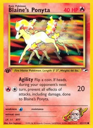 Blaine's Ponyta (63/132) [Gym Heroes 1st Edition] Pokémon