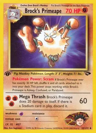 Brock's Primeape (35/132) [Gym Challenge 1st Edition] Pokémon