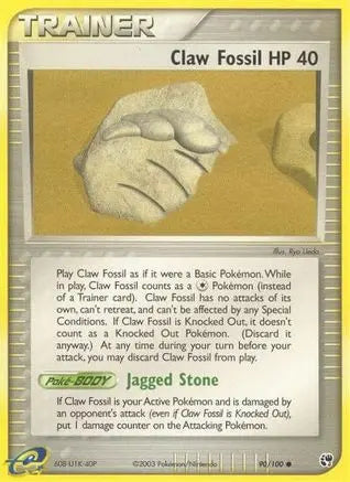 Claw Fossil (90/100) [EX: Sandstorm] Pokémon