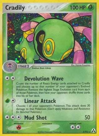 Cradily (3/92) (Stamped) [EX: Legend Maker] Pokémon