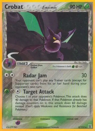 Crobat (2/113) (Delta Species) (Stamped) [EX: Delta Species] Pokémon