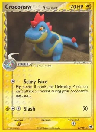 Croconaw (27/101) (Delta Species) (Stamped) [EX: Dragon Frontiers] Pokémon