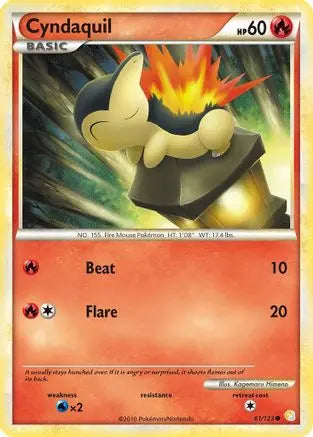 Cyndaquil (61/123) [HeartGold & SoulSilver: Base Set] Pokémon