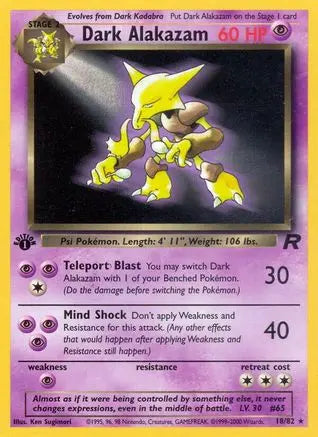 Dark Alakazam (18/82) [Team Rocket 1st Edition] Pokémon