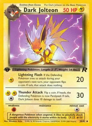 Dark Jolteon (38/82) [Team Rocket 1st Edition] Pokémon