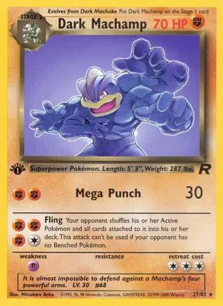 Dark Machamp (27/82) [Team Rocket 1st Edition] Pokémon