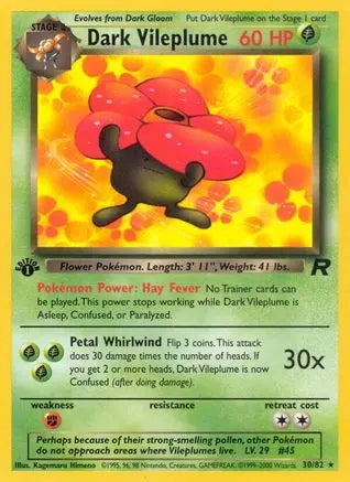 Dark Vileplume (30/82) [Team Rocket 1st Edition] Pokémon