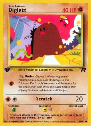 Diglett (52/82) [Team Rocket 1st Edition] Pokémon