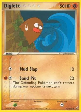 Diglett (50/100) (Stamped) [EX: Crystal Guardians] Pokémon