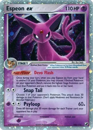 Espeon ex (102/115) [EX: Unseen Forces] Pokémon