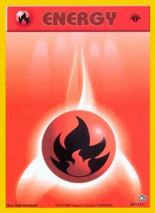 Fire Energy (107/111) [Neo Genesis 1st Edition] Pokémon