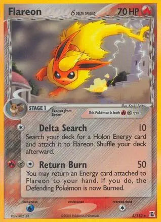 Flareon (5/113) (Delta Species) (Stamped) [EX: Delta Species] Pokémon