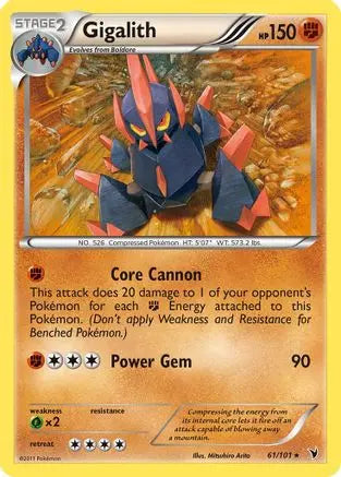 Gigalith (61/101) [Black & White: Noble Victories] Pokémon