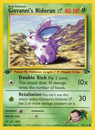 Giovanni's Nidoran (76/132) (Male) [Gym Challenge 1st Edition] Pokémon