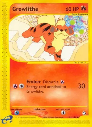 Growlithe (51/147) [Aquapolis] Pokémon