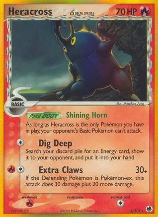 Heracross (3/101) (Delta Species) (Stamped) [EX: Dragon Frontiers] Pokémon