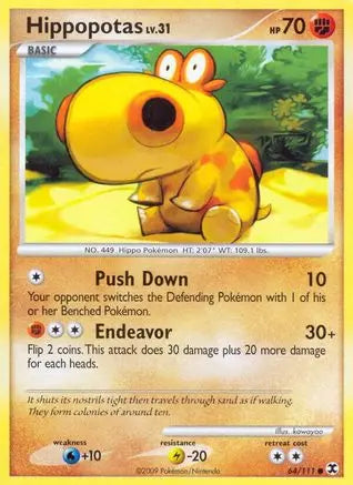 Hippopotas (64/111) [Platinum: Rising Rivals] Pokémon