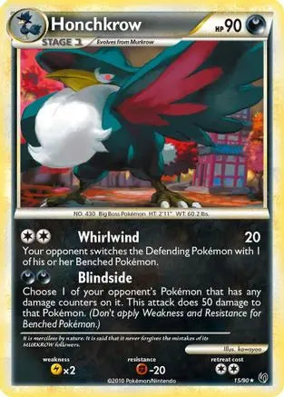 Honchkrow (15/90) [HeartGold & SoulSilver: Undaunted] Pokémon