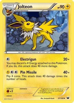 Jolteon (37/108) [Black & White: Dark Explorers] Pokémon