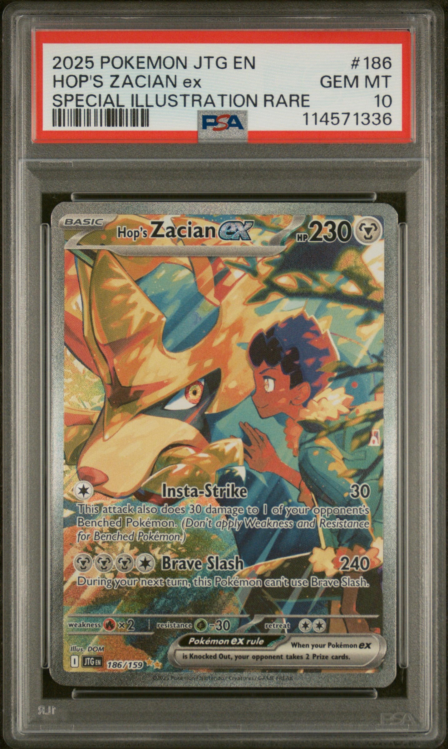 2025 POKEMON JTG EN-JOURNEY TOGETHER #186 HOP'S ZACIAN EX PSA 10 - Doe's Cards