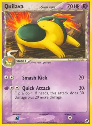 Quilava (36/101) (Delta Species) (Stamped) [EX: Dragon Frontiers] Pokémon