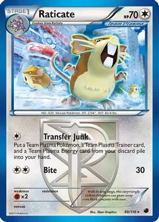 Raticate (88/116) [Black & White: Plasma Freeze] Pokémon