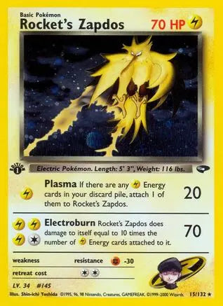 Rocket's Zapdos (15/132) [Gym Challenge Unlimited] Pokémon