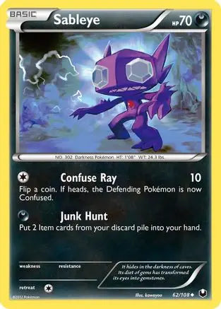 Sableye (62/108) [Black & White: Dark Explorers] Pokémon