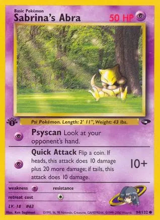 Sabrina's Abra (94/132) [Gym Challenge 1st Edition] Pokémon