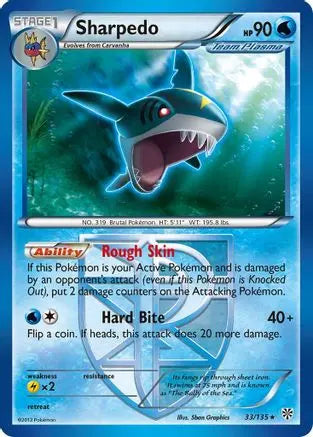 Sharpedo (33/135) [Black & White: Plasma Storm] Pokémon