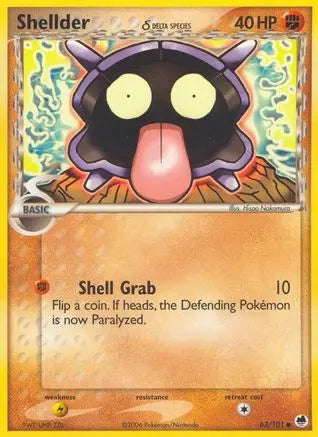 Shellder (63/101) (Delta Species) (Stamped) [EX: Dragon Frontiers] Pokémon