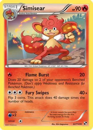Simisear (22/114) [Black & White: Base Set] Pokémon