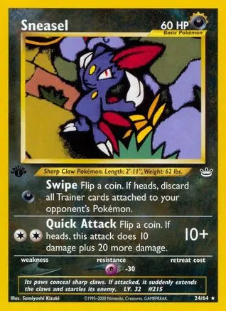 Sneasel (24/64) [Neo Revelation 1st Edition] Pokémon