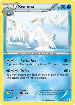 Swanna (43/149) [Black & White: Boundaries Crossed] Pokémon