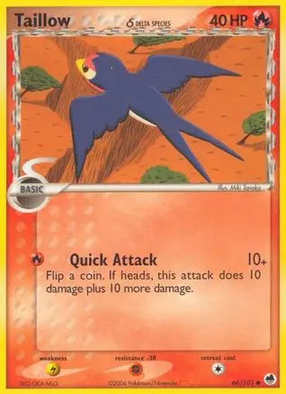Taillow (66/101) (Delta Species) (Stamped) [EX: Dragon Frontiers] Pokémon