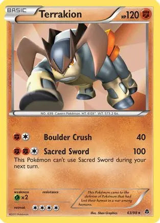 Terrakion (63/98) [Black & White: Emerging Powers] Pokémon