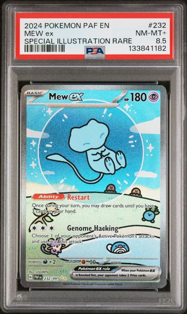 PSA 8.5 2024 POKEMON PAF EN-PALDEAN FATES #232 MEW ex SPECIAL ILLUSTRATION RARE Doe's Cards