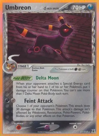 Umbreon (17/113) (Delta Species) (Stamped) [EX: Delta Species] Pokémon