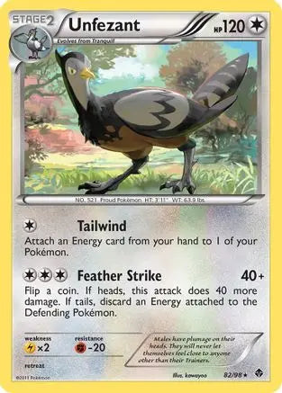 Unfezant (82/98) [Black & White: Emerging Powers] Pokémon