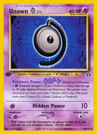 Unown [D] (47/75) [Neo Discovery 1st Edition] Pokémon