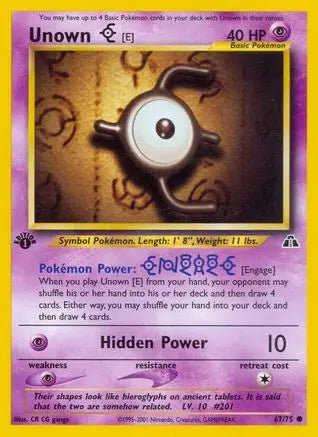 Unown [E] (67/75) [Neo Discovery 1st Edition] Pokémon