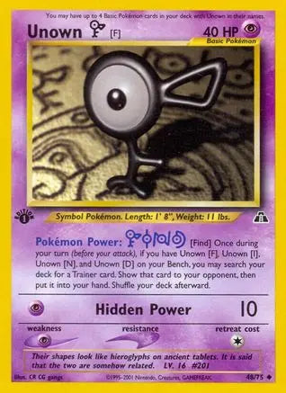 Unown [F] (48/75) [Neo Discovery 1st Edition] Pokémon