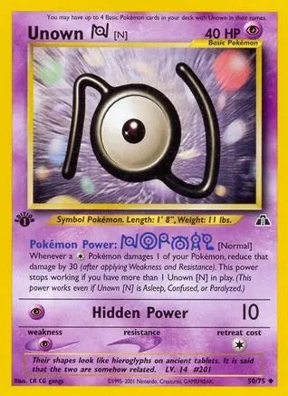 Unown [N] (50/75) [Neo Discovery 1st Edition] Pokémon