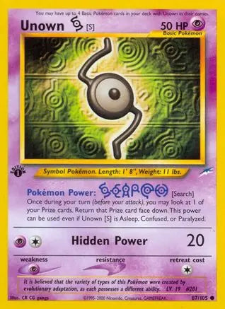 Unown [S] (87/105) [Neo Destiny 1st Edition] Pokémon